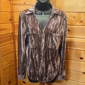 Maurices Metallic Mauve Velvet Top